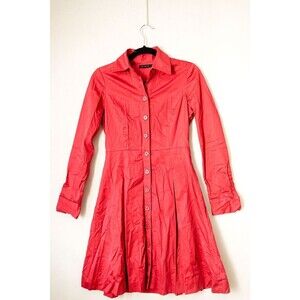 The Limited Dress 2 button down shirt salmon pink fit flare midi Vintage